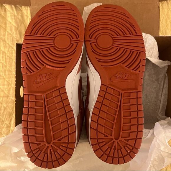 NIKE Dunk Low Panda Sneakers- White/Red Stardust/ Rugged Orange, Size W10.5/M9 - Picture 8 of 14